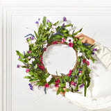 VEVOR Artificial Decorative Wreath 55.88 cm Pink Green with Daisies Year Round V952-ZSHH22INCHCJY8KMFV0