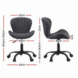 Artiss Ergonomic Office Chair Armless Height Adjustable Computer Desk Chair Fabric Dark Grey OCHAIR-M-2589-DG
