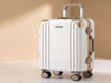 Wanderlite 20" Aluminium Frame Carry On Luggage Suitcase TSA Lock Spinner Wheels White Gold LUG-ALU-20-WHGD