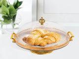 Cake Stand with Dome Lid Plastic Cake Dome Cupcake Holder Charcuterie Board Footed Cake Plate with V1370-AZ4-06594