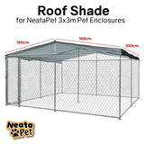 NEATAPET Shade Roof for 3x3m Dog Run Pet Enclosure, UV & Water Resistant, Black colour V219-PETDGENTPA38K