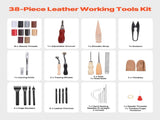Leather Working Tools Kit, 38 PCS Leather Craft Tools with Portable Canvas Storage Bag, Engraving V952-PGGJTZFBGJB3WJWNHV0