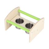 Parrot Wood Stand with 2 Stainless Steel Feeding Cup Playstand Training Toy for Outdoor Gardening V1294-YM0714-3111210375011