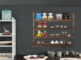 4 Tiers Rustic Wood Spice Rack Organizer Wall Mounted Kitchen Shelves Space Save V767-JJ-ZZ116