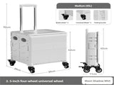 Foldable Rolling Storage Cart with Telescopic Handle - Large Capacity, Portable Utility Box 45L V888-ELOSUNG10739