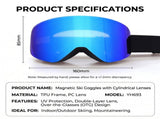 Magnetic Cylindrical Ski Goggles with UV400 Anti-Fog Dual-Lens, Impact-Resistant TPU Frame, V1341-ZY-42KYQZH6-PURPLENOLOGO