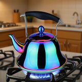 2L Whistling Tea Kettle, Color Rainbow Mirror Finish Stainless Steel Stovetop Teakettle with V1369-AZ3-W-08665