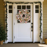 Christabelle 71cm Christmas Wreath Pink Front Door Decoration Jewelled Baubles Flowers Pine Con 112_GUE522