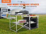 Camping Kitchen Table, Folding Outdoor Cooking Table with Storage Carrying Bag, Aluminum Cook V952-DFBKYDCFHSBDGFR79V0