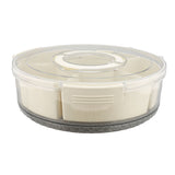 Divided Serving Tray with Lid PP PET Sealed Rotatable Clear Snack Spinner Food Platter Charcuterie V1294-YM0901-3118240178811