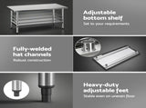 Cefito 1524x762mm Stainless Steel Kitchen Bench 430 SSKB-430S-60-30