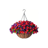 Artificial Petunia Hanging Flower Arrangement Red White Blue Flowers Outdoor - Multi-color - Size 11 V1347-112-04031-MLT-11