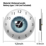Pupil Core Sight View Ophthalmology Silent Wall Clock Battery Operated Quartz 12inch All Seeing V1192-AZ-W-13815