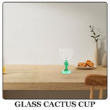Premium Glass Cactus Goblet Unique Wine Goblet for Storing 1Pc V1370-AZ4-19616