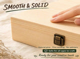 2-Pack Unfinished Wooden Box Hinged Lid & Clasp, Blank DIY Surface, Ideal for Rings, Necklaces & V1369-AZ3-W-12055