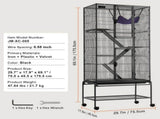 69" Metal Small Animal Cage 4-Tier Rolling Ferret Cage with Tray 3 Ramps V952-JSXDL301869I2SROXV0
