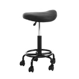 Artiss 2x Salon Stool Saddle Swivel Chair SALON-B-ERG-NEW-BKX2