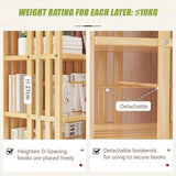 360 Rotating Bookshelf Bamboo Storage Display Rack Shelving in Wood V63-842461