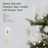 12-Pack Flameless Tapered LED Christmas Candles, Remote Control Timer Crystal Hook Decoration V1232-SDWYD-002
