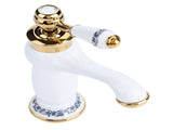 Floral Pattern Single Handle Mixer Tap Cold/Hot Water Faucet for Bathroom Basin Sink V1294-YM0901-JY07252-03