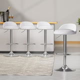 Artiss 4x Bar Stools PU Leather Gas Lift White BA-K-719-WH-X4