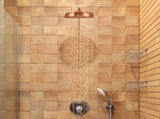 8-Inch Rainfall Shower Head, High-Pressure Antique Copper Showerhead with 360&deg Adjustable Ball Joint V1107-CS-LYDHS
