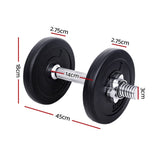 Everfit 10kg Dumbbell Set Weight Plates Dumbbells Lifting Bench FIT-K-DB-SET-30-A