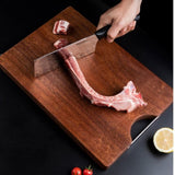 SOGA 2X 48cm Rectangular Wooden Ebony Butcher Block Non-slip Chopping Food Serving Tray Charcuterie WODD402X2