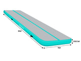 Powertrain Airtrack 20cm Thick 6m x 1m Inflatable Gymnastics Tumbling Mat Air Track - Green IFM-XBO-006-GN
