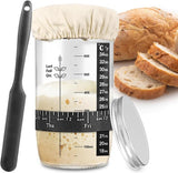 1000ml Sourdough Fermentation Jar in a Glass Jar Includes stirring spoon, measuring cup, and V1188-ZXY-131-345