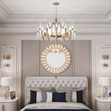 P&P Silver and Tawny Round Sunburst Mirror with Beveled Glass, Decorative Wall Accent V767-JJ-XM962-M-V1