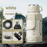316 Stainless Steel Thermos Large Capacity Thermos Portable Thermos Flask - White - Size 4000ml V1102-122-95807-WHT-4000ML
