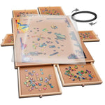 1500 Piece Rotating Wooden Jigsaw Puzzle Table 6 Drawers Board V63-849571