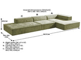 Sarantino Vani 3 Seater Modular Sofa Set - Green SOFA-MLM-315-GN
