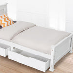 2 x Wooden Bed Frame Storage Trundle Drawers-White V264-STB-105P-WHE-NA