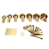 18PCS Measuring Cup Stainless Steel Gold Coffee Spoon Cup Set Baking Scale Measuring Scoop Cup Set V1294-YM0714-3118210277811