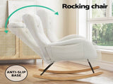 Artiss Rocking Chair Armchair Pillow Boucle White UPHO-B-ROCK01-TED-WH