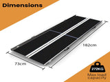 EQUIPMED 182cm Portable Folding Aluminium Access Ramp, 272kg Rated, Black Ultra-Grip, for V219-HELRMPEQ18KA