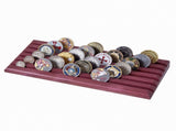 Challenge Coin Display Stand 6 Row Military Challenge Holder Solid Violet Wooden Rack Case 42 V1294-YM0901-H49306PU