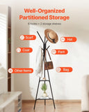 VEVOR Coat Rack Freestanding Coats Rack Stand with 2 Shelves & 6 Hooks V952-YMJDTPJSGJ00O5645001V0