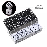 100-Pack White Six-Sided Dice for Party Game Puzzle V1237-ZY-506-0094