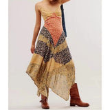 Women Y2k Floral Smocked Maxi Dress Shoulder Tiered Ruffle Midi Sun Dress Boho Casual Beach Long V1366-AZ2-W-14467