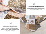 Gleaming rust brown colo patchwork 3 Pc XL Bedspread & Pillow Cover Set V745-AC090275AH