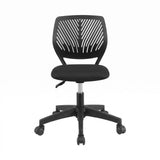 Artiss Ergonomic Office Chair Armless Study Chair Height Adjustable for Girls Boys Teens Black OCHAIR-M-1006-BK