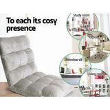 Artiss 4X Lounge Sofa Bed Flannel Fabric Grey FLOOR-SBL-M193-S-GYX4