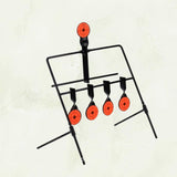 5Pcs Self Resetting Black Metal Targets for Air Pellets Indoor Training V1192-AZ-W-23888