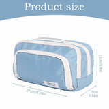 Big Capacity Pencil Case, 3 Compartments Large Pencil Pouch Pen Bag Pencil Box Holder Organizer, V1366-AZ2-W-25267