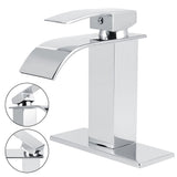 3/8 Standard Wide Spout Single Hole Brass Waterfall Hot and Cold Water Faucet Basin Water Tap V1294-YM0901-3112200089611