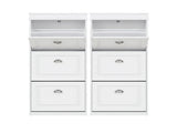 Artiss 2x Shoe Cabinet Storage Organiser 3 Flip Drawer White FURNI-P-SHOE-3D-WHX2