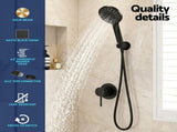 Cefito 4.5" Handheld Shower Head Round with Wall Bathroom Mixer SHOWER-A4-RO-BK-MIXER-RO